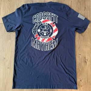 CrossFit Mayhem Firefighter T-Shirt, Men’s Medium, Rich Froning, Navy Blue